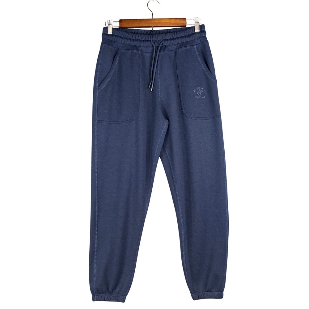 Beverly Hills Polo Club Mens Navy Blue Jogger Sweatpants Size M Preppy Casual